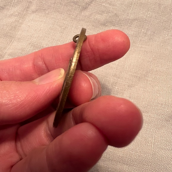 Vintage antique round gold achievement medal pendant shield engraved A. E. Young - Picture 6 of 9